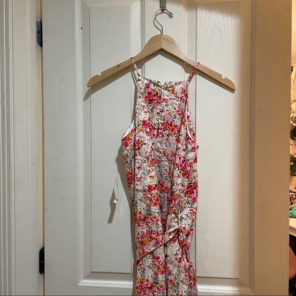 NWT Alexia Admor Pink Floral Printed Belted Maxi Dress Size Small Midi Summer - Picture 10 of 12